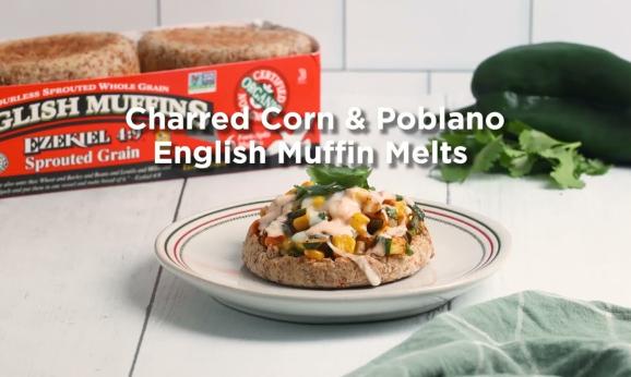 Embedded thumbnail for Charred Corn &amp;amp; Poblano English Muffin Melts 