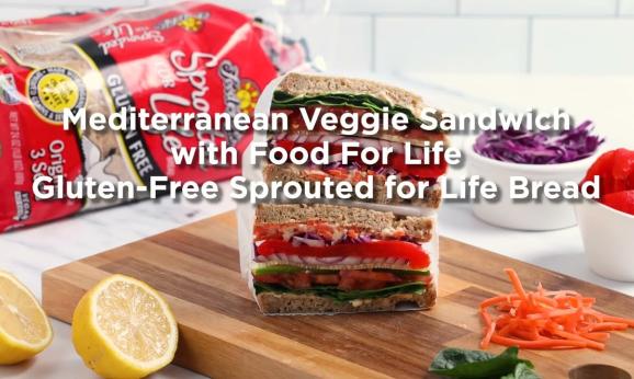 Embedded thumbnail for Mediterranean Veggie Sandwich using Food For Life Gluten-Free Sprouted for Life Bread