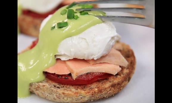Embedded thumbnail for Salmon Benedict with Avocado &amp;quot;Hollandaise&amp;quot;